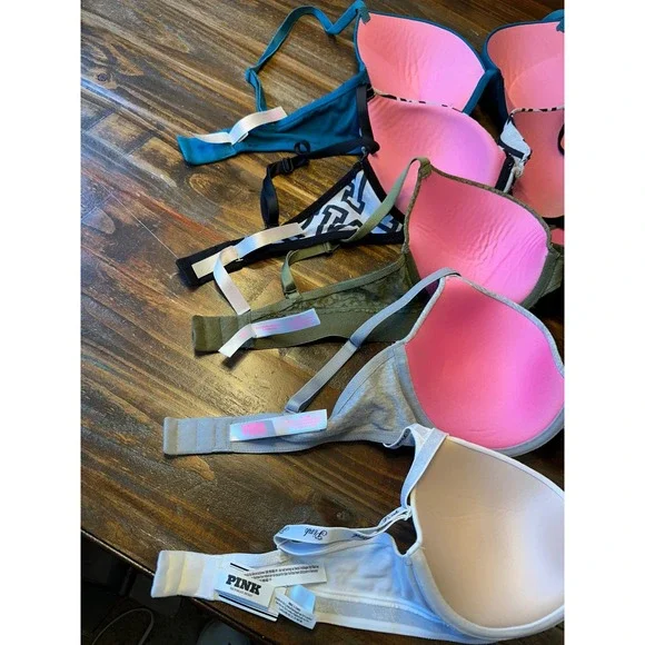Victoria's Secret PINK Wear Everywhere Super Push Up & Tshirt Bra Lot 5pc 36C - Picture 4 of 14